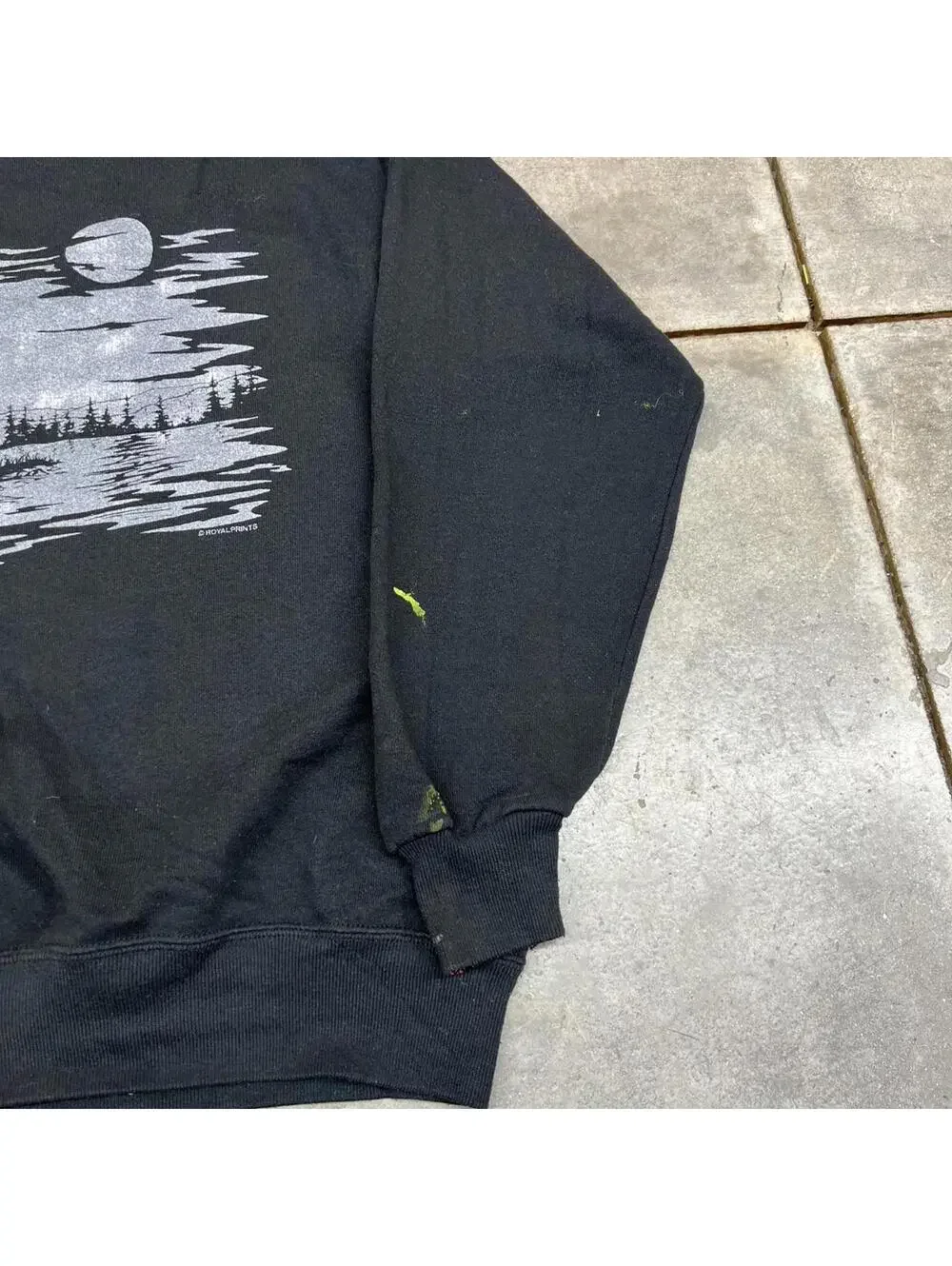 vintage deer nature animal made in usa black crewneck size large